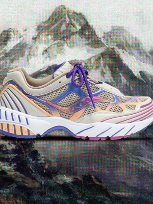 Saucony X White Mountaineering Grid Web - Tan/orange/purple