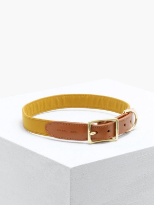 The Scot Mustard Leather Collar By See Scout Sleep
