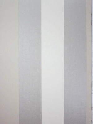 Dulwich Stripe Vinyl Wallpaper In Silver Color By Osborne & Little