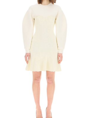 Alexander Mcqueen Bustier Knit Mini Dress