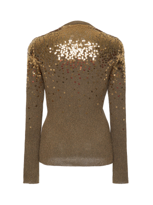 Sequin-embellished Knitted Sweater