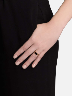 Thin Pax Ring, Gold Vermeil/black