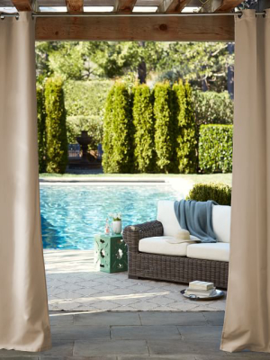 Sunbrella® Indoor/outdoor Grommet Solid Cast Curtain - Ash
