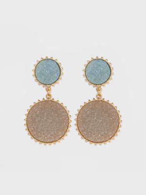 Sugarfix By Baublebar Two-tone Druzy Drop Earrings - Light Blue