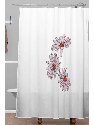 The Colour Study Daisy Illustration Bud Shower Curtain Pink - Deny Designs