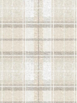 Tweed Plaid Peel & Stick Wallpaper In Beige By Roommates For York Wallcoverings