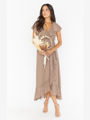 Jess Ruffle Midi Dress ~ Dune Chiffon