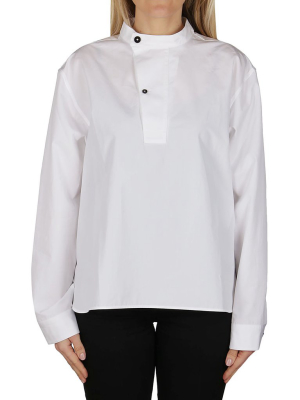 Jil Sander Mandarin Collar Long-sleeve Blouse