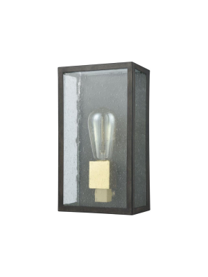 Mckenzie 1 Outdoor Sconce In Blackened Bronze & Brushed Brass Design By Bd Fine Lighting