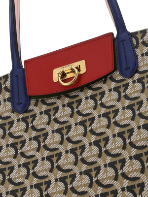 Salvatore Ferragamo Gancini All-over Printed Tote Bag