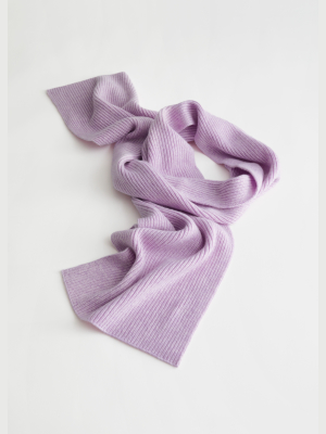 Cashmere Ribbed Knit Scarf