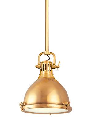 Pelham 1 Light Pendant Aged Brass