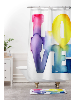 Love 4 Shower Curtain - Deny Designs