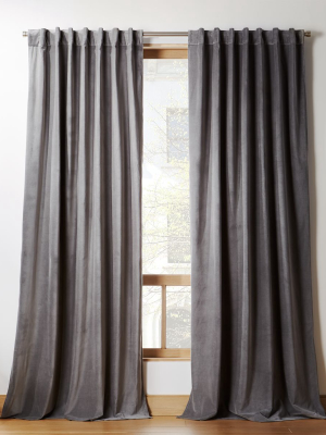 Velvet Graphite Curtain Panel