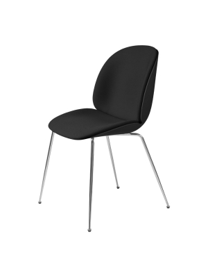 Beetle Dining Chair - Front Upholstered - Chrome Conic Base