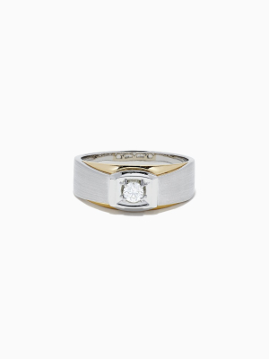 Effy Men's 14k Two Tone Gold Diamond Ring, 0.23 Tcw