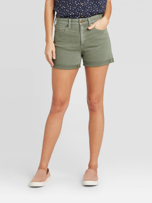 Women's High-rise Short Jean Shorts - Universal Thread™ Dusty Olive