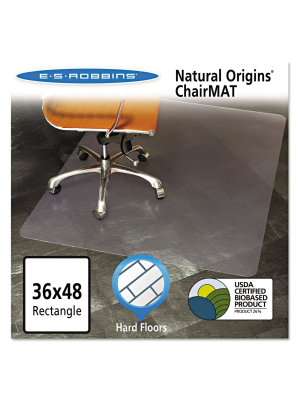 3'x4' Rectangle Solid Office Chair Mat Clear - Es Robbins