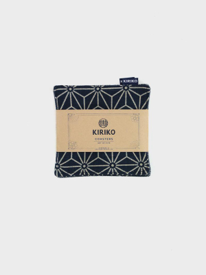 Kiriko Coaster Set Of 5, Indigo Asanoha