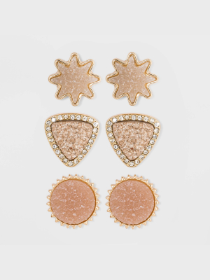 Sugarfix By Baublebar Chic Druzy Stud Earring Set