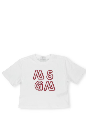 Msgm Kids Logo Printed T-shirt