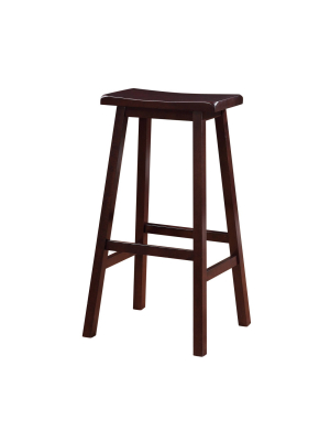 29" Saddle Barstool Brown - Linon