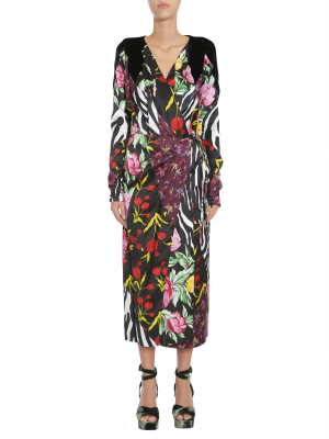 Attico Patchwork Wrap Dress