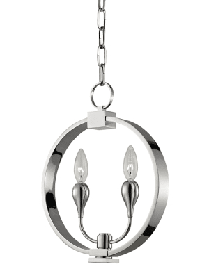 Dresden 2 Light Pendant Polished Nickel