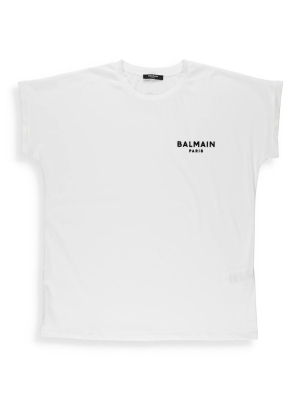 Balmain Flocked Logo T-shirt