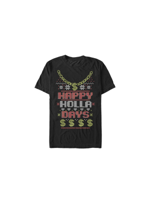 Men's Lost Gods Ugly Christmas Happy Holla Days T-shirt