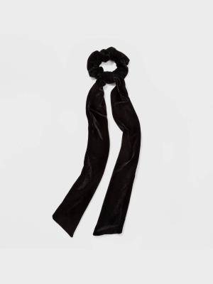 Long Velvet Tail Twister Hair Elastic - Wild Fable™ Black