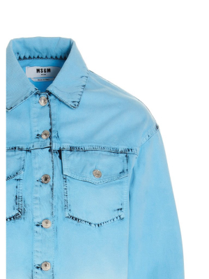 Msgm Cropped Denim Jacket