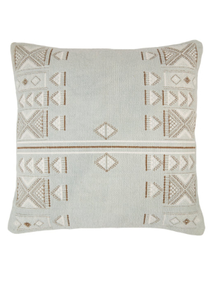 Jaipur Living Elina Tribal Light Blue/ Brown Poly Throw Pillow 24 Inch