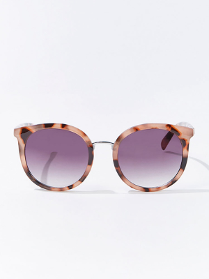 Tortoiseshell Round Sunglasses