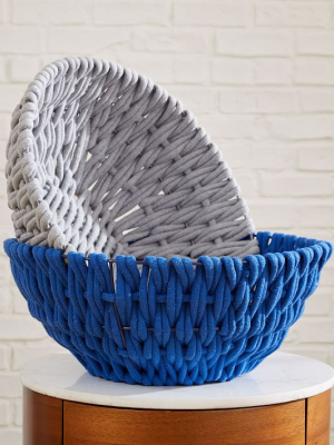 Rope Weave Low Bowl Basket