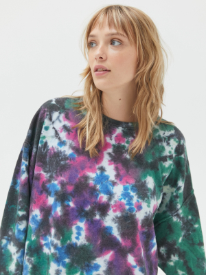 Urban Renewal Recycled Northern Lights Tie-dye Crew Neck Sweatshirt