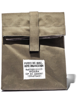 Laminated Fabric Lunch Bag - Olive