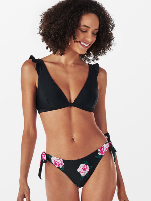 Melody Floral Side Ties Ruffle Bikini