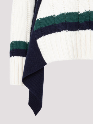 Sacai V-neck Drapped Knit Sweater