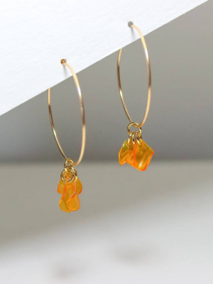 Emma Upcycled Hoop Earrings - Orange