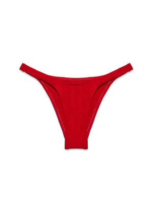 Eva High Cut Bikini Bottom - Rose Red