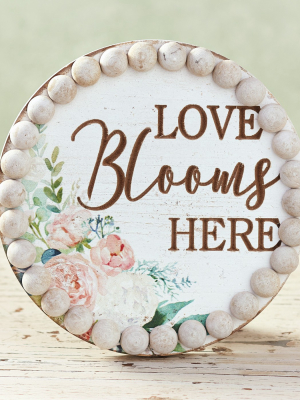 Lakeside Love Blooms Here Tabletop Accent Plaque - Sentimental Home Accent