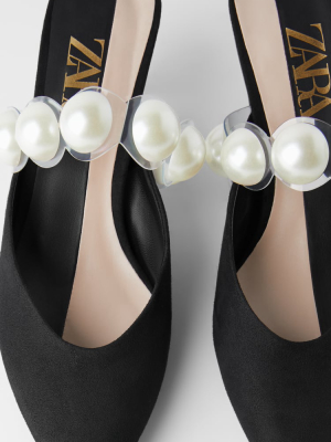 Heeled Pearl Mules