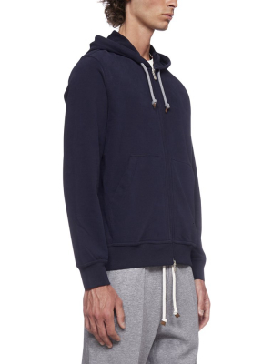 Brunello Cucinelli Zipped Drawstring Hoodie