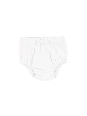 Lil Legs Ribbed Bloomers - Pure White