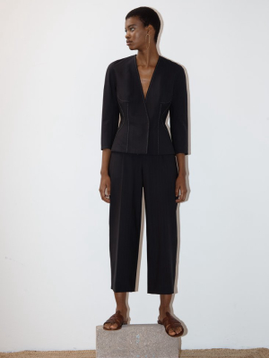 Cropped Wide Leg Trousers