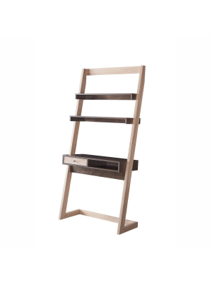 Holten 2 Open Shelves Leaning Desk - Mibasics