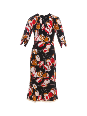 Marni Floral Printed Mid-length Dress