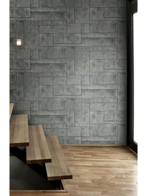 Stirling Wallpaper In Grey And Silver From The Metalworks Collection By Seabrook Wallcoverings