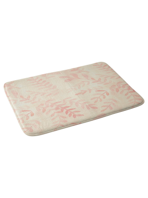 Geometric Botanical Bath Mat (36"x24") Pink - Deny Designs